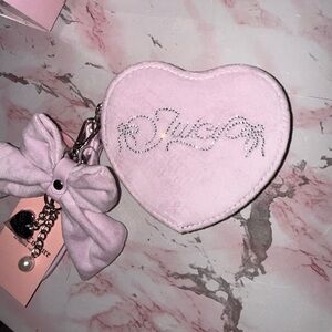 Juicy Couture Never a Dull Moment Lilac Heart ZA Coin Purse with Silver Charm